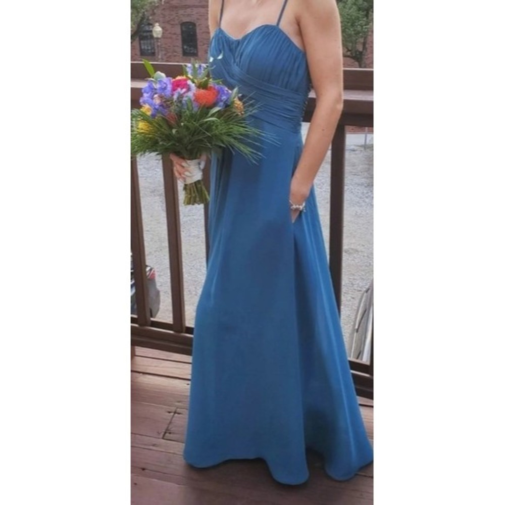 Dear Cleo Peacock Teal Formal Dress Pockets Worn Once Fits Size 0